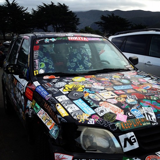 Now that's a surf sticker car. Awesome.