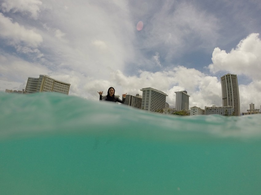 Stoked in Waikiki. Photo by Max. #gopro